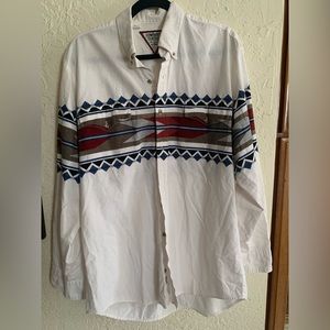 SOLD - Vintage Southwestern Print Button Down Shirt Dress X-Large XL